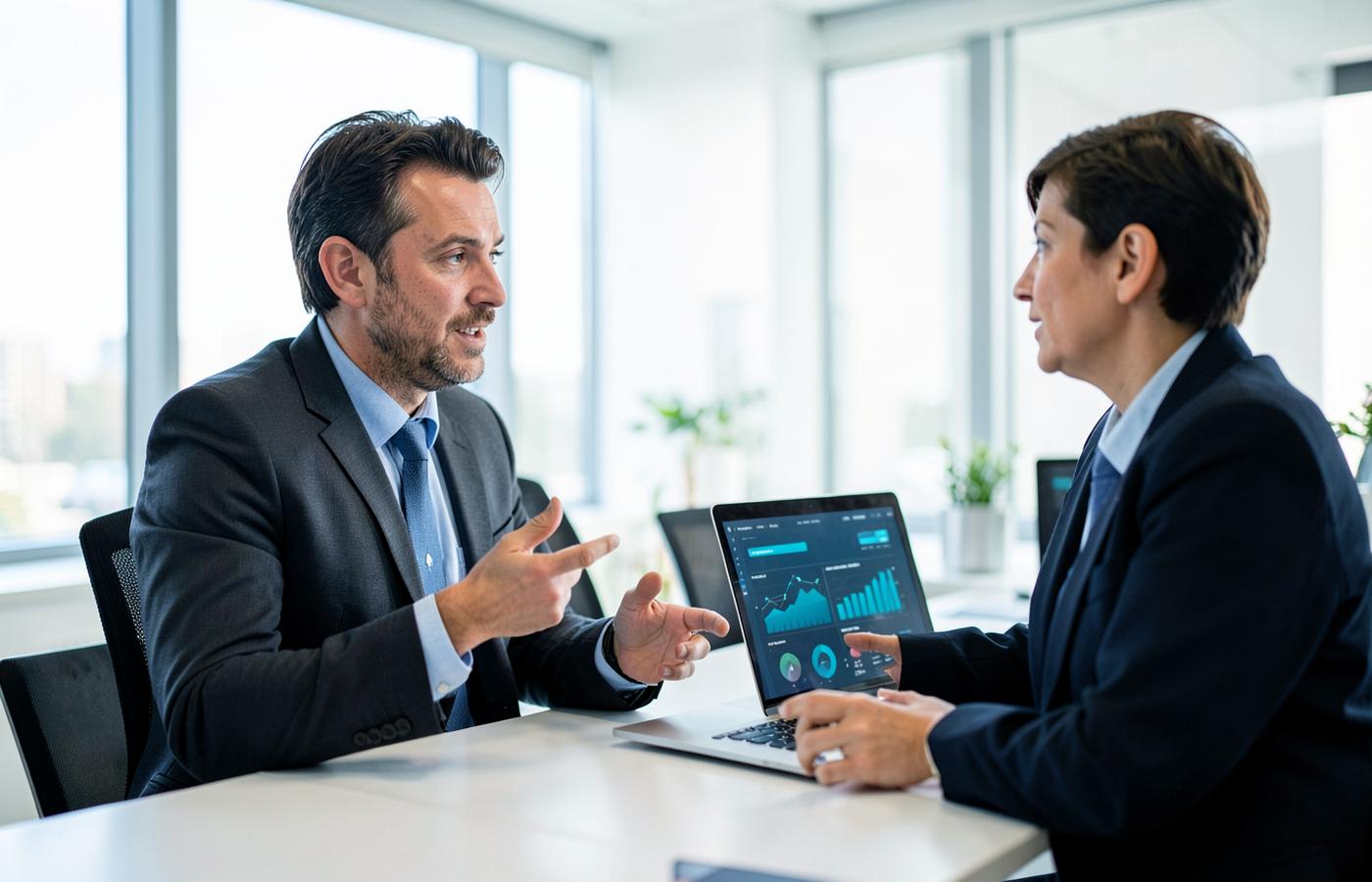 Executive practicing a high-stakes business conversation with a coach
