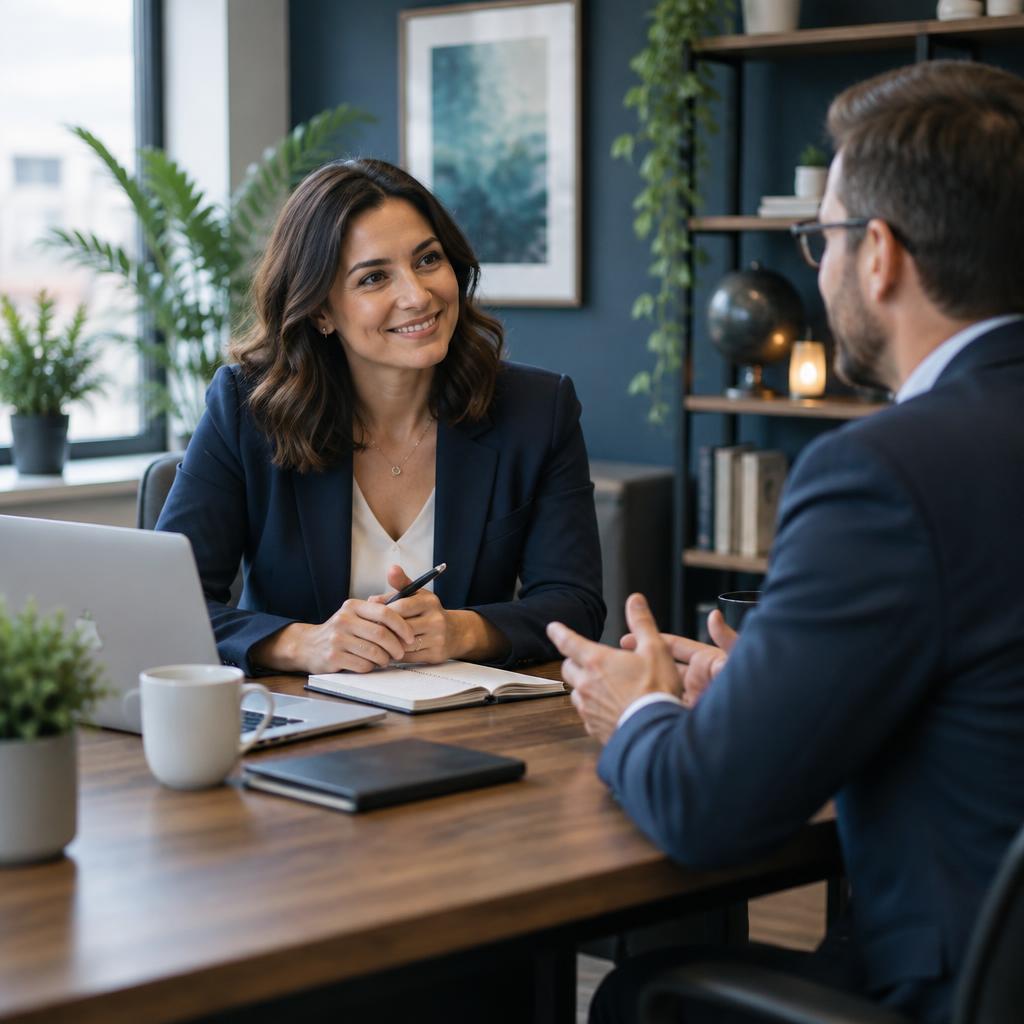 Aetherium IQ team consulting with a business owner