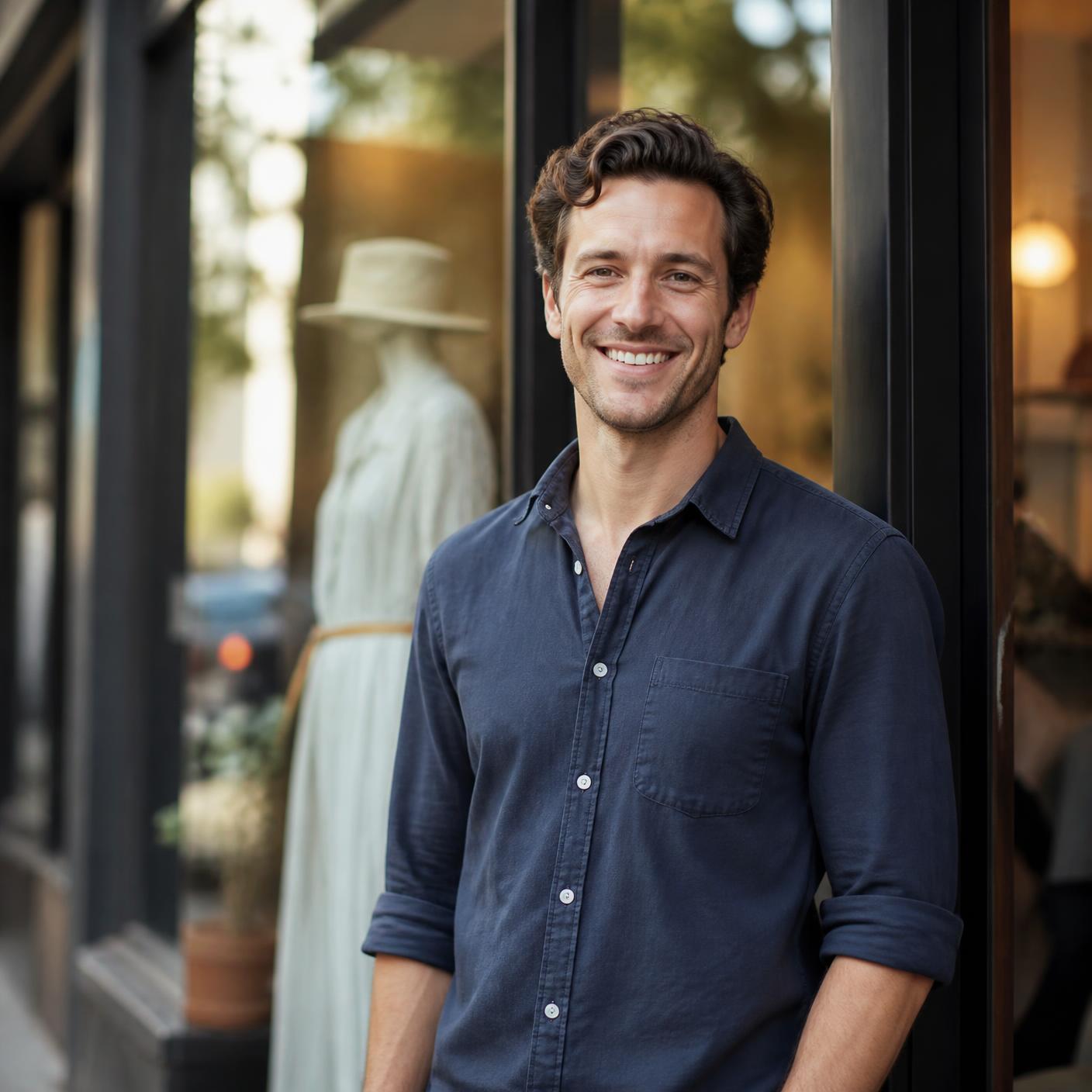 Small business owner reviewing local search visibility